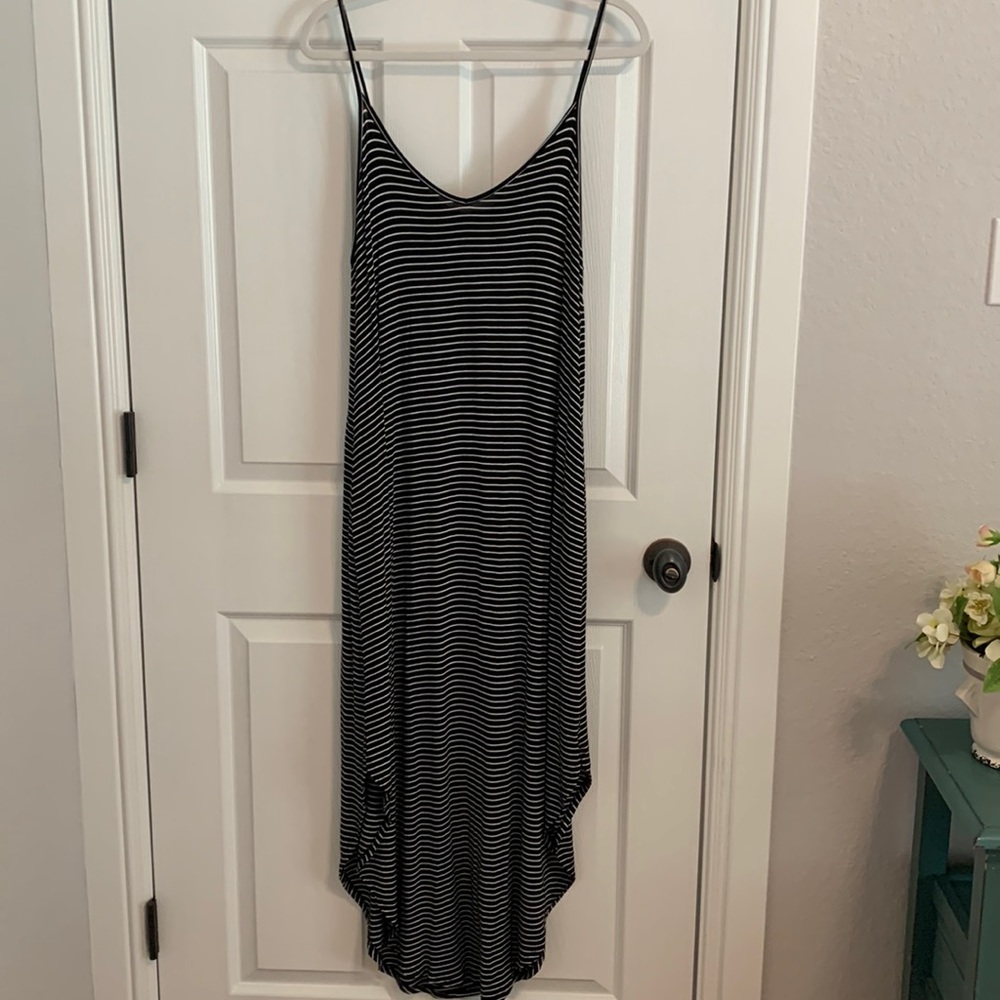 Black with white stripe Maxi dress